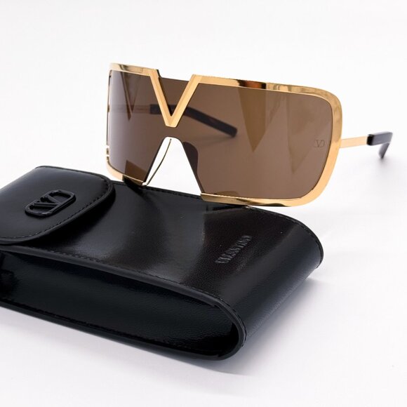 NEW VALENTINO V-ROMASK VLS-120B UNISEX BROWN TITANIUM SUNGLASSES VALENTINO - Picture 2 of 13